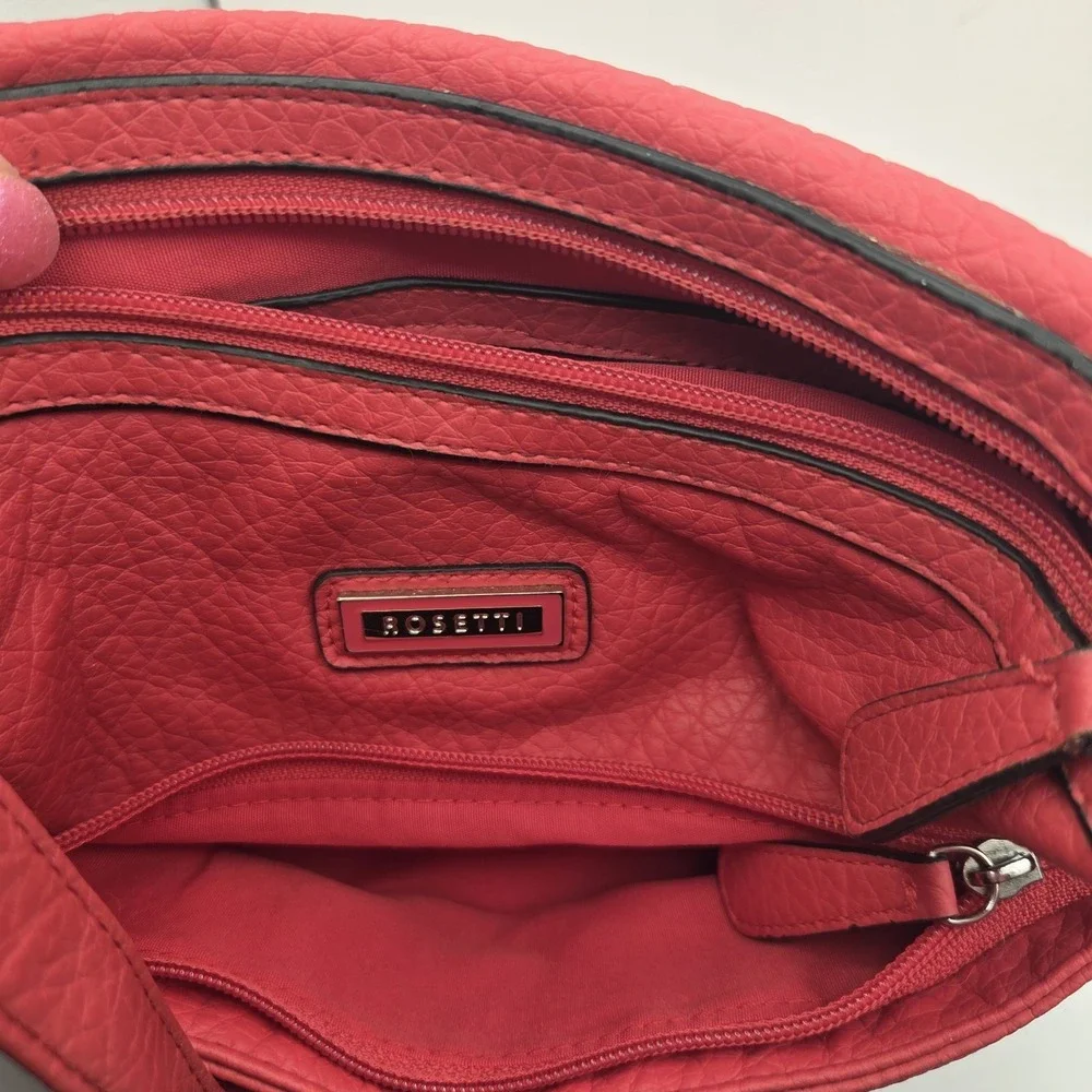 ROSETTI Faux Leather Bright Pink Shoulder Bag Hobo VTG